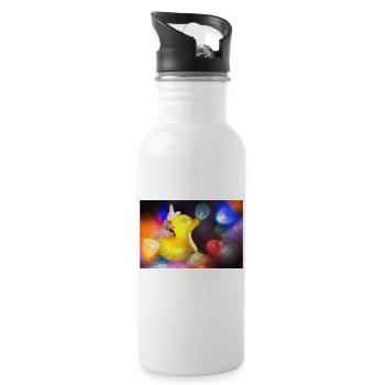 Life of B U N N Y - Trinkflasche mit integriertem Trinkhalm - Weiß - Rechts