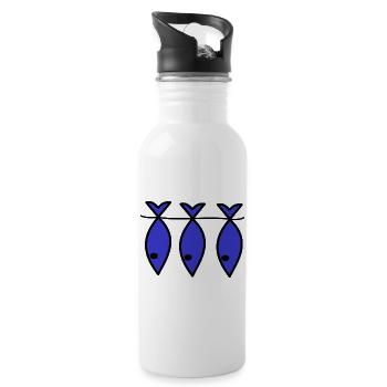 SARDINE. FISH. APRIL FOOL. EASTER. SEA - Water bottle with straw - white - Right
