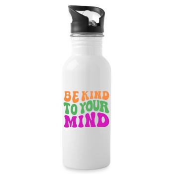 Be kind to your mind - Water bottle with straw - white - Right