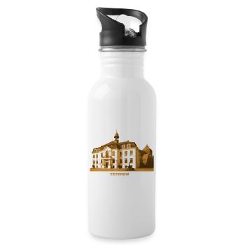 Teterow Town Hall Rostock Mecklenburg-Vorpommern - Water bottle with straw - white - Right