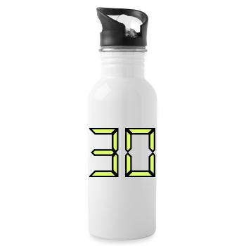 30. 30 YEARS. 30TH ANNIVERSARY. 30 YEARS ANNIVERSARY - Water bottle with straw - white - Right