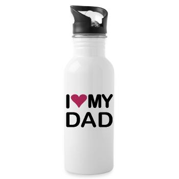 i love my dad - Water bottle with straw - white - Right