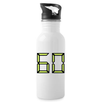 60. BIRTHDAY. HAPPY BIRTHDAY - Water bottle with straw - white - Right