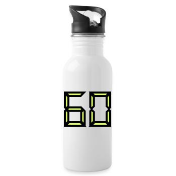 60 YEARS. 60TH ANNIVERSARY. ANNIVERSARY 60 YEARS - Water bottle with straw - white - Right