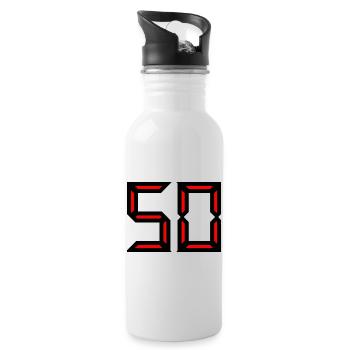 50. 50 JAHRE. 50-jähriges Jubiläum. GEBURTSTAG 50 JAHRE. - Trinkflasche mit integriertem Trinkhalm - Weiß - Rechts