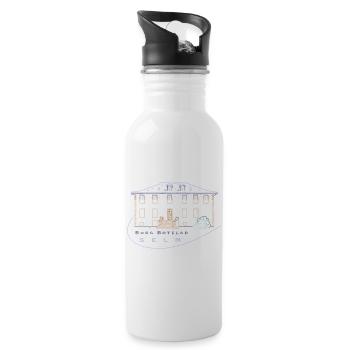 Selm, Kreis Unna, Burg Botzlar - Trinkflasche mit integriertem Trinkhalm - Weiß - Rechts