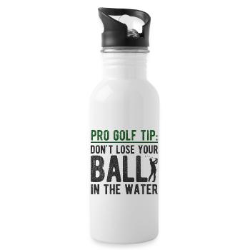 Golfplatz zum Golfen Golf - Trinkflasche mit integriertem Trinkhalm - Weiß - Rechts