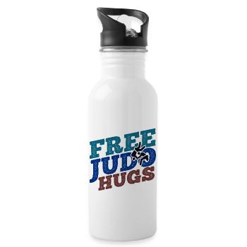 Japanischer Kampfsport Judo - Trinkflasche mit integriertem Trinkhalm - Weiß - Rechts