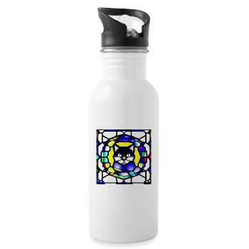 Glas Cat - Trinkflasche mit integriertem Trinkhalm - Weiß - Rechts
