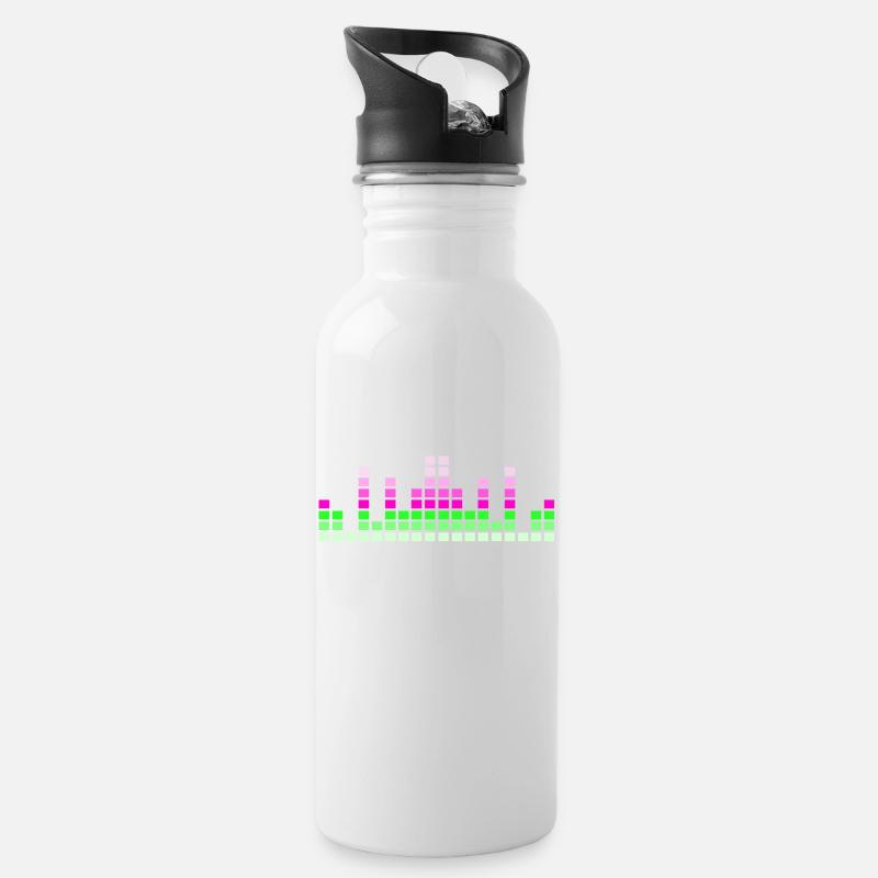 Trance-Musik - Trinkflasche mit integriertem Trinkhalm - Weiß
