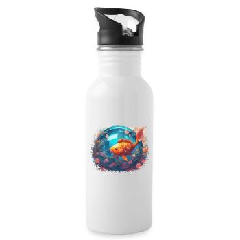 Sunfish Reflections - Water bottle with straw - white - Right