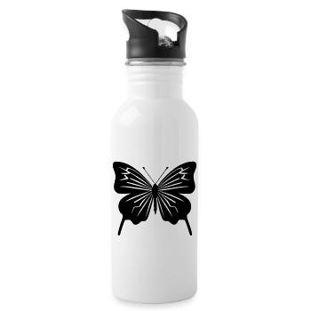 Papillon - Gourde avec paille intégrée - blanc - Droite