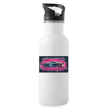 Nightlife Racecar Blue - Water bottle with straw - white - Right
