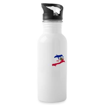 Haiti Haitian Flag Ayiti Haitian I Gift - Water bottle with straw - white - Right