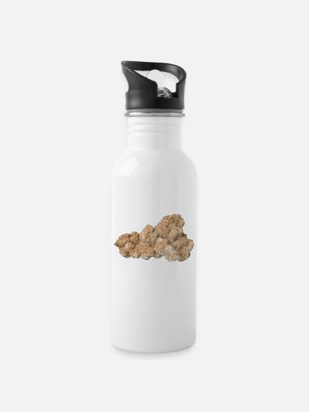 Zand Roos Kristal Zand Gips Bariet Mineraal - Drinkfles met geïntegreerd rietje - wit