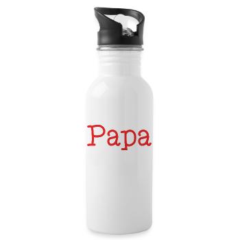HAPPY FATHER'S DAY. DAD. FATHER'S DAY. FATHER - Water bottle with straw - white - Right
