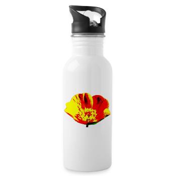 Flower, A731178 1 - Water bottle with straw - white - Right