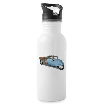 Oldtimer Tempo - Trinkflasche mit integriertem Trinkhalm - Weiß - Rechts