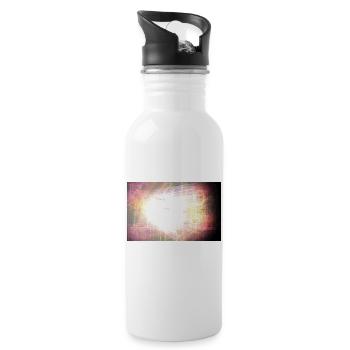 Espace, Fantaisie, Lumière - Gourde avec paille intégrée - blanc - Droite