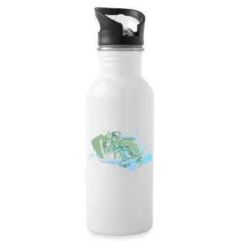 Skater - Trinkflasche mit integriertem Trinkhalm - Weiß - Rechts