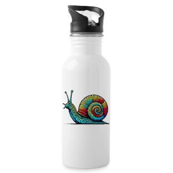 Schnecke - Trinkflasche mit integriertem Trinkhalm - Weiß - Rechts