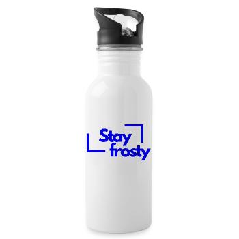 Stay frosty - Trinkflasche mit integriertem Trinkhalm - Weiß - Rechts
