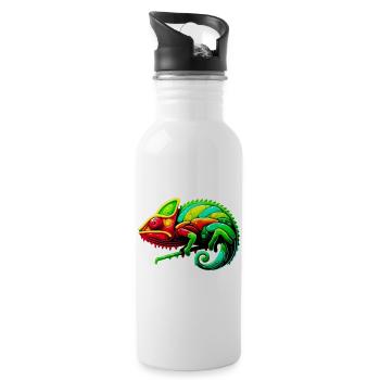 Caméléon - Gourde avec paille intégrée - blanc - Droite