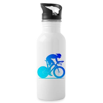 Road Cyclist Road Cycling Road Bike Road Bike - Water bottle with straw - white - Right