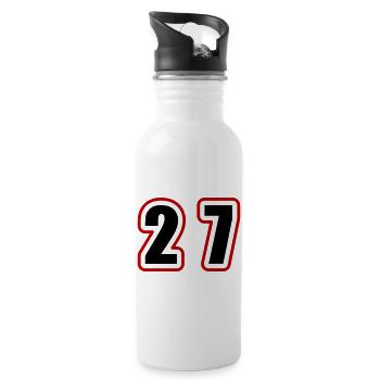 27 Zahl College - Trinkflasche mit integriertem Trinkhalm - Weiß - Rechts