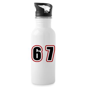67 Number College - Water bottle with straw - white - Right