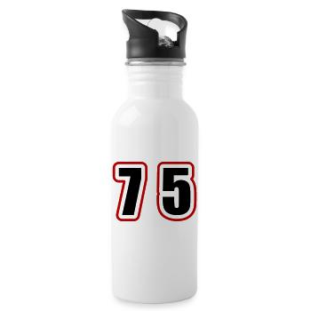 75 Number College - Water bottle with straw - white - Right