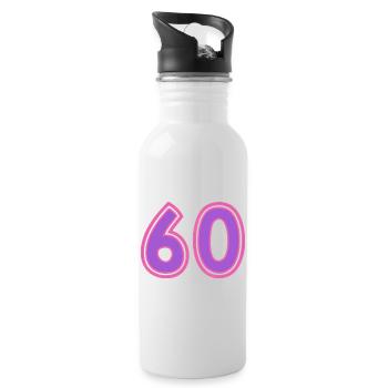 60 - Trinkflasche mit integriertem Trinkhalm - Weiß - Rechts