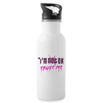 I'm OK. Trust me. (pink) - Trinkflasche mit integriertem Trinkhalm - Weiß - Rechts