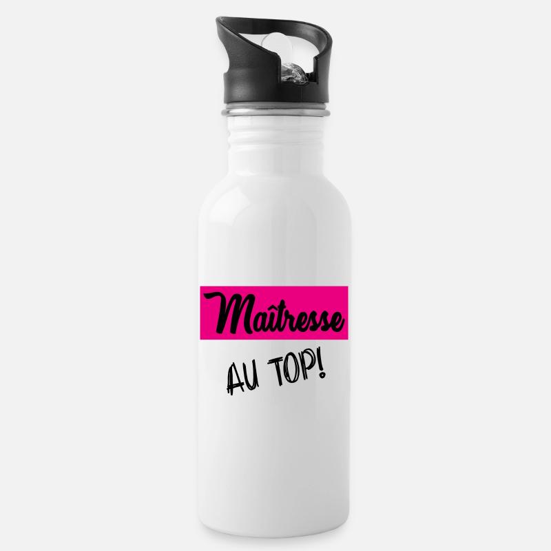 MERCI MAÎTRESSE - Gourde avec paille intégrée - blanc