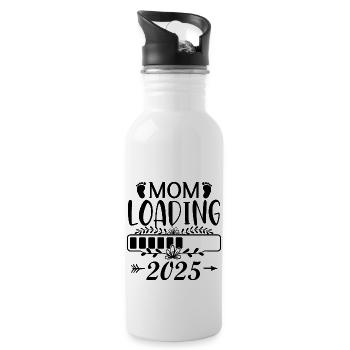 Mother 2025 loading, I will be a mother in 2025 - Water bottle with straw - white - Right