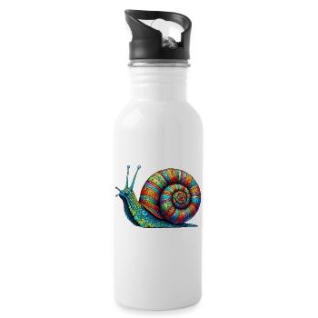 Schnecke - Trinkflasche mit integriertem Trinkhalm - Weiß - Rechts