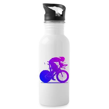 Men's Road Cyclist Road Cycling Road Bike - Water bottle with straw - white - Right
