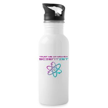 Trust me, my mom is a scientist - Water bottle with straw - white - Right