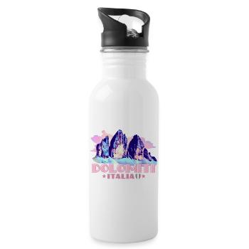 Dolomiti Italia Dolomiten Drei Zinnen Andenken - Trinkflasche mit integriertem Trinkhalm - Weiß - Rechts