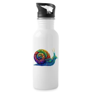 Schnecke - Trinkflasche mit integriertem Trinkhalm - Weiß - Rechts