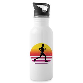 Race Cross Country Running Running Fitness - Water bottle with straw - white - Right