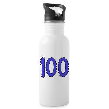 100. 100 ANS. 100e ANNIVERSAIRE. ANNIVERSAIRE 100 - Gourde avec paille intégrée - blanc - Droite