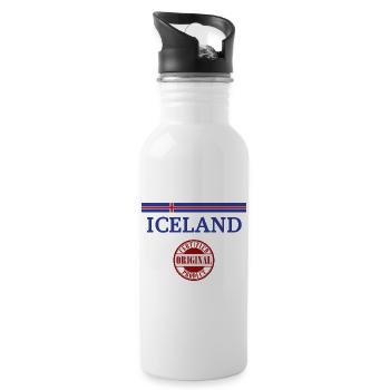 Drapeau de l’Islande, fierté islandaise - Gourde avec paille intégrée - blanc - Droite