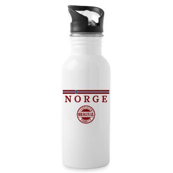 Norwegian flag, Norwegian pride - Water bottle with straw - white - Right