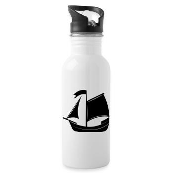 Piratenschiff - Trinkflasche mit integriertem Trinkhalm - Weiß - Rechts
