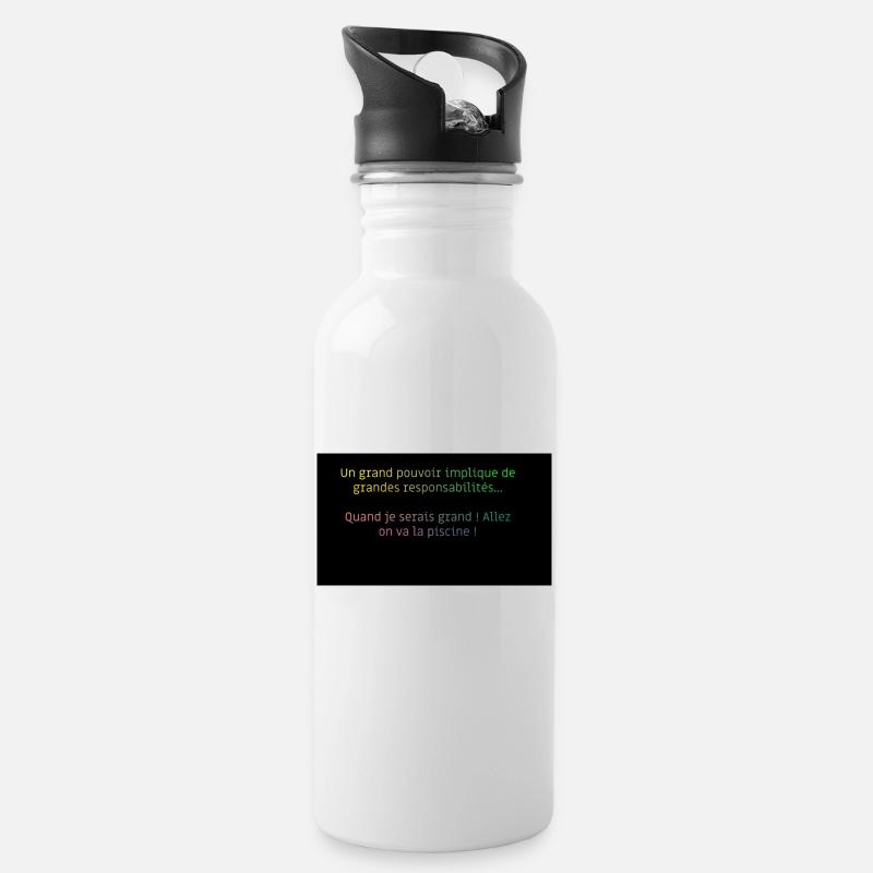 phrase inspirante malicieuse - Gourde avec paille intégrée - blanc