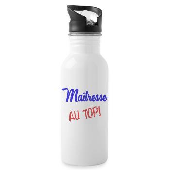 MISTRESS. THANK YOU. THANK YOU MISTRESS - Water bottle with straw - white - Right