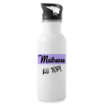 MISTRESS. THANK YOU. THANK YOU MISTRESS - Water bottle with straw - white - Right