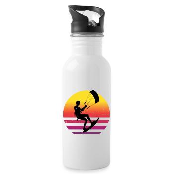 Kiting Kitesurfing Kite Men Kitesurfer Women - Water bottle with straw - white - Right