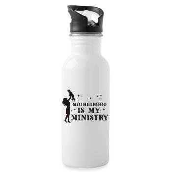 Mom Life Mom Motherhood Is My Ministry - Water bottle with straw - white - Right